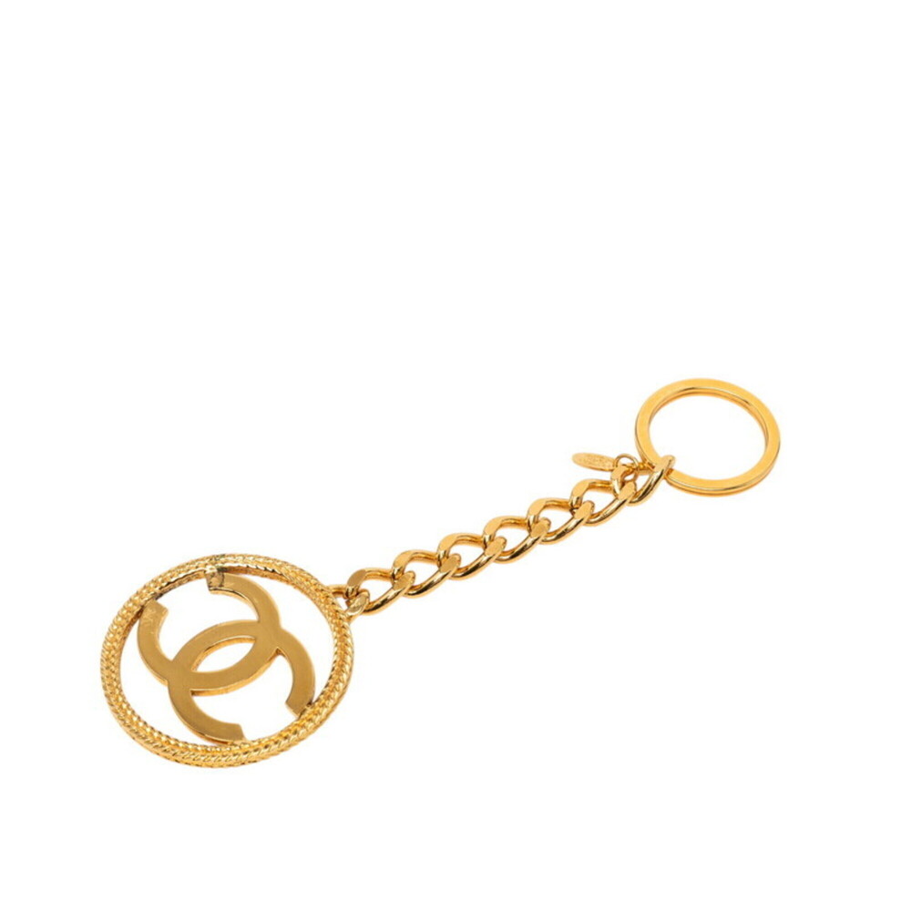 Chanel Coco Mark Accessory Bag Charm Keyring Keychain 26 Gold Plated Women's ...